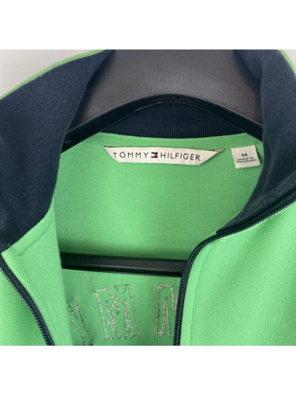 Tommy Hilfiger M Jacket Varsity Track Embroidered LOGO Lettering Crop Y2K - Picture 4 of 5